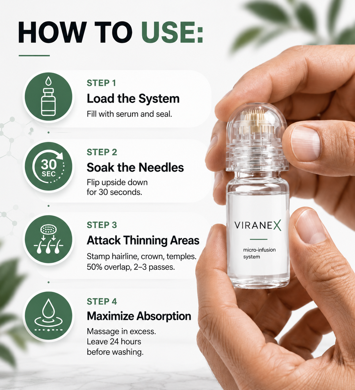 ViraneX™ Peptide Infusion Hair Regrowth System